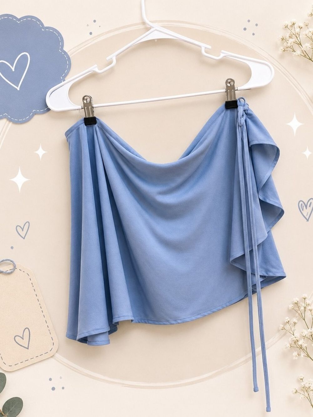 Girls Light Blue Leotard Skirt Side Tie